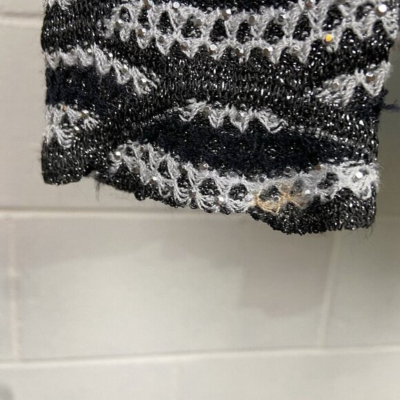 ST. JOHN Evening by Marie Gray Black White Rhinestones Embellished Jacket Size 4 - Picture 8 of 10